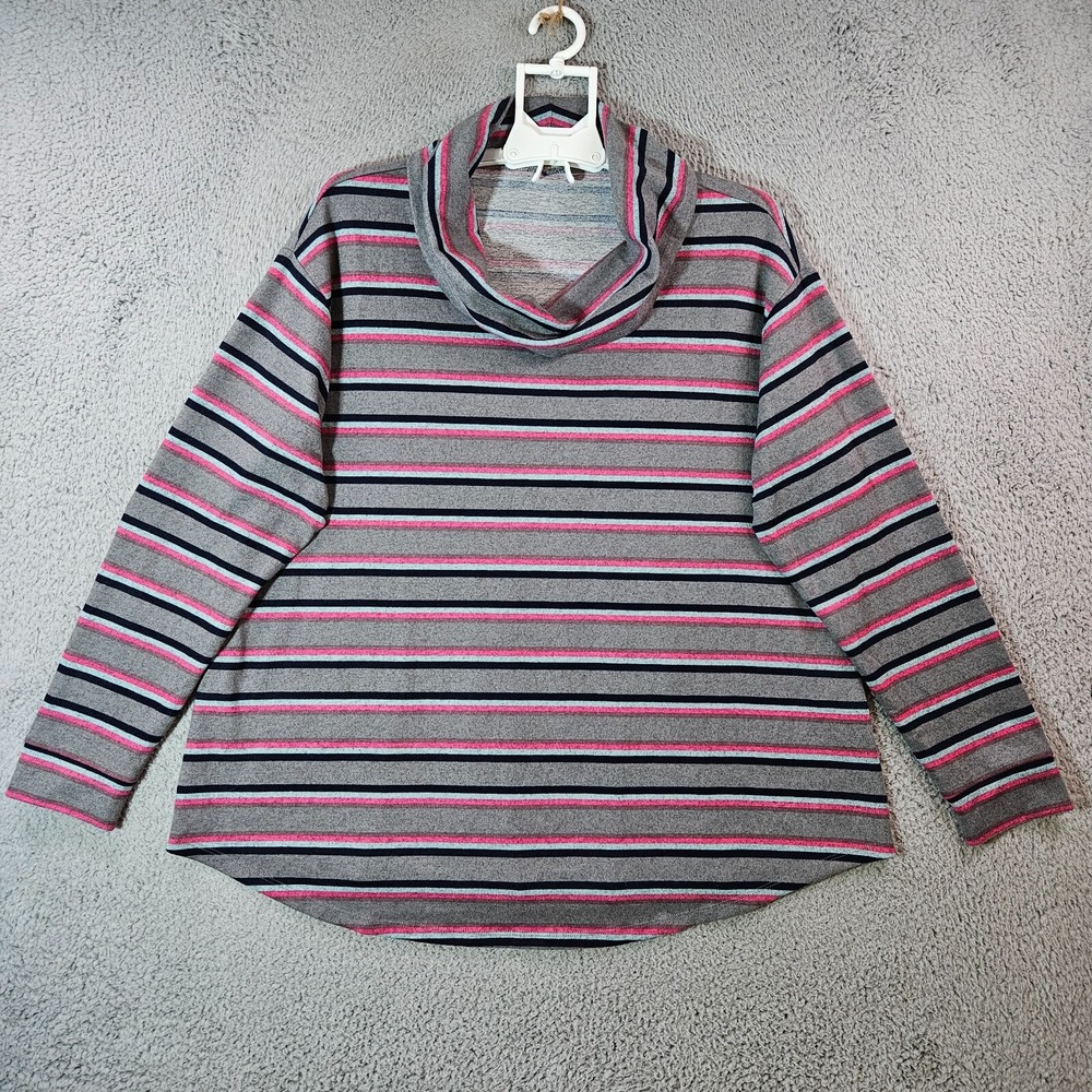 Lane‎ Bryant Sweater Women 18 / 20 Loose Turtle Neck Long Sleeve Multicolor